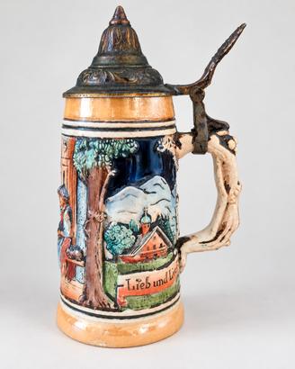 Boccale birra tedesco in ceramica vintage