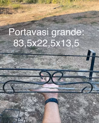 Portavasi in ferro battuto,misure un foto 