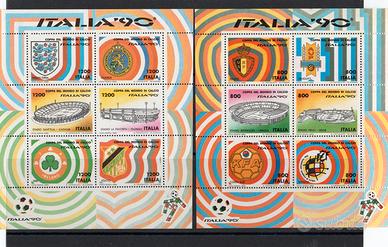N. 3 foglietti francobolli nuovi Calcio ITALIA 90
