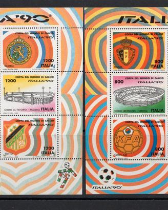 N. 3 foglietti francobolli nuovi Calcio ITALIA 90