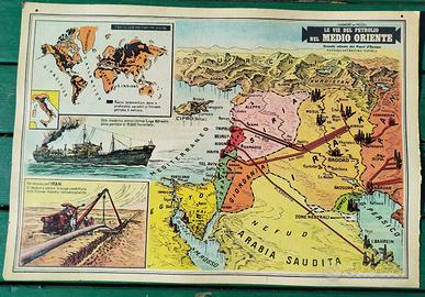 stampa mappa carta geografica politica oriente