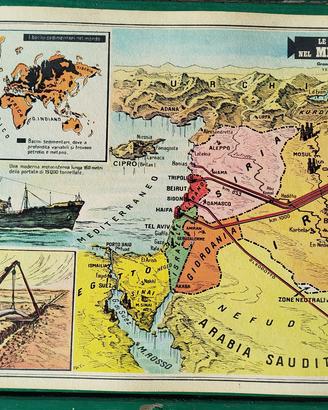 stampa mappa carta geografica politica oriente