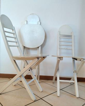 4 sedie pieghevoli design italiano degli anni 80