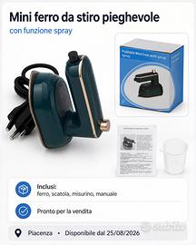 Mini ferro da stiro pieghevole con spray