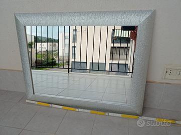 Specchio da parete foglia argento 