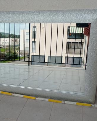 Specchio da parete foglia argento 