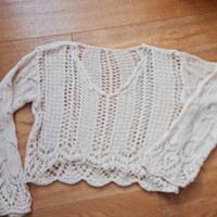 maglione in cotone traforato