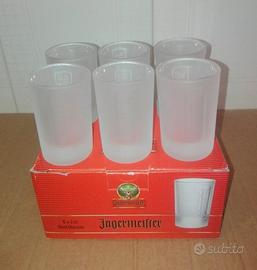 Set 6 Bicchieri di Vetro Jagermeister Nuovi