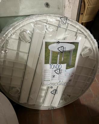 Tavolo in plastica da giardino diametro 90cm nuovo