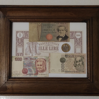 Quadro banconote mille lire 1000 italiane
