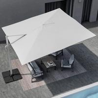 Ombrellone da giardino 3x3 mt palo laterale bianco