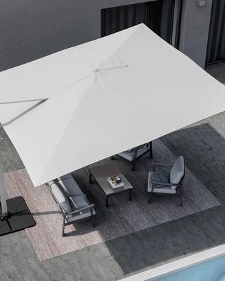 Ombrellone da giardino 3x3 mt palo laterale bianco