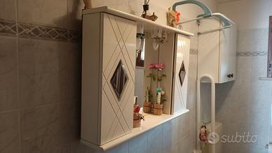 Specchiera bagno legno e vetro