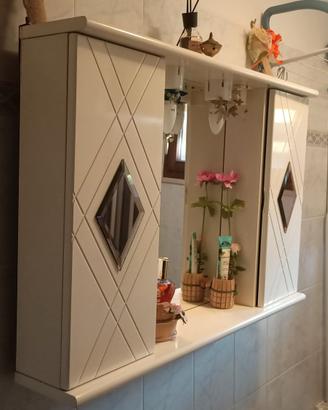 Specchiera bagno legno e vetro