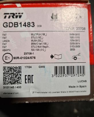 Pastiglie Freno Trw GDB 1483
