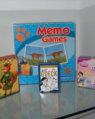 MEMO GAMES E GIOGHI DI CARTE – LOTTO DI 4 GIOCHI