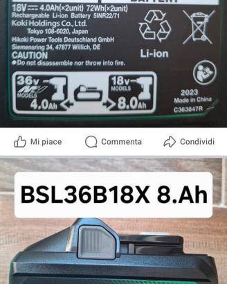Batteria multi volt BSL36A18X  8.Ah hikoki hitachi