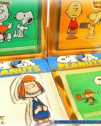 SNOOPY PEANUTS Vero Vintage 80 TOPPE Cotone Vinile