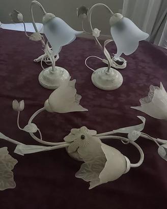Lampadario plafoniera shabby in ferro battuto