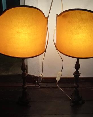 coppia lampade in ottone