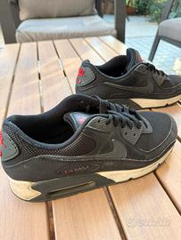 Sneaker Nike Air Max 90 Anthracite Red Nere Rosse