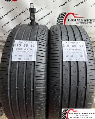 2 PNEUMATICI 215/55 R17 CONTINENTAL ESTIVE 80%