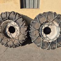 Ruote trattore con cerchioni e catene
