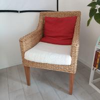 poltroncine in vimini/rattan intrecciato con gambe