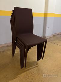 12 sedie nuove  marroni in tessuto