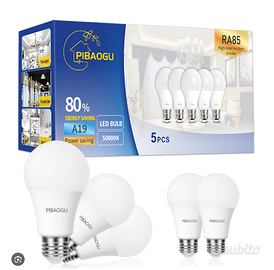 5 lampadine LED 3V, attacco E27 luce calda