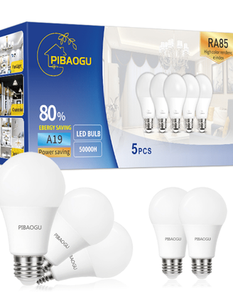 5 lampadine LED 3V, attacco E27 luce calda