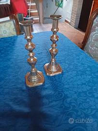 Coppia candelabri ottone