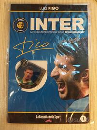 Collezione spilla calcio Inter Luis Figo e raccogl
