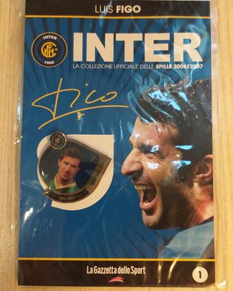 Collezione spilla calcio Inter Luis Figo e raccogl