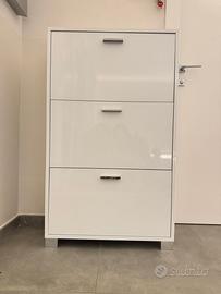 Scarpiera bianco lucido