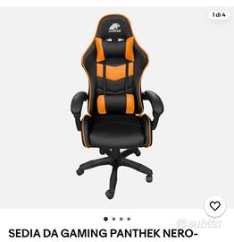 Sedia da gaming nero-gialla Pantek