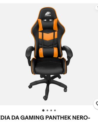Sedia da gaming nero-gialla Pantek