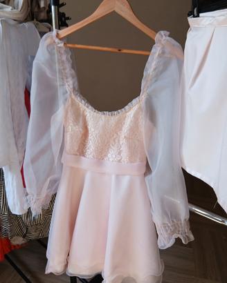 vestito sartoriale in chiffon