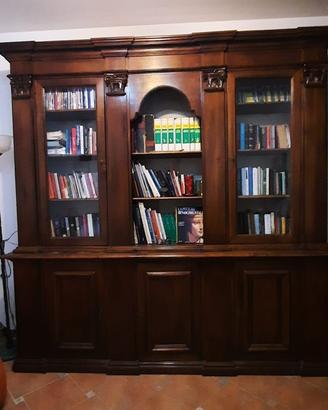 Elegante libreria in radica di noce-stile classico