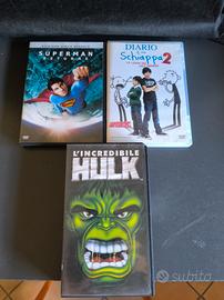 set 3 film DVD e videocassetta 