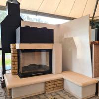 CAMINO A LEGNA AD ANGOLO CON RIVESTIMENTO