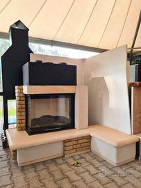 CAMINO A LEGNA AD ANGOLO CON RIVESTIMENTO