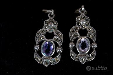 Orecchini Vintage in Argento 925 con Ametista