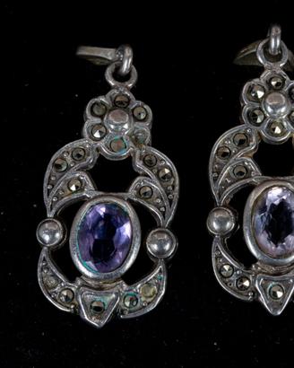 Orecchini Vintage in Argento 925 con Ametista