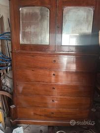 Chiffonier dell'Ottocento in ciliegio d'epoca
