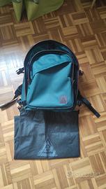 Zaino Invicta Verde con inserti in pelle marroni