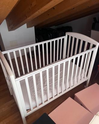 Lettino Bambino bambina Pali bianco laccato