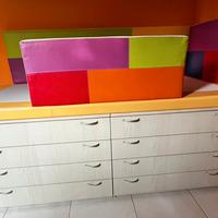 Letto singolo con cassettiere