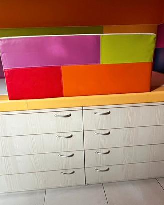 Letto singolo con cassettiere