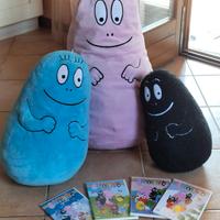 giochi bambini 3 peluche+4 DVD Barbapapà 